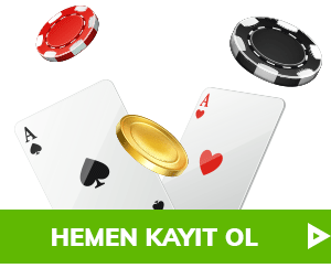 Uçuşan poker fişleri ve as kartlarıyla kayıt ol çağrısı