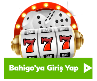 Üç yedili gösteren slot makinesiyle Bahigo giriş butonu